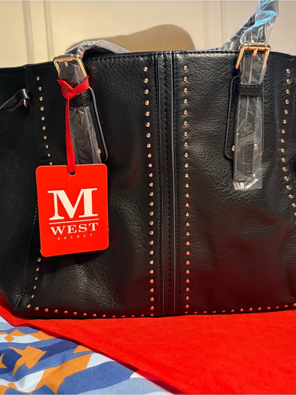 Montana West Black Studded Tote Bag